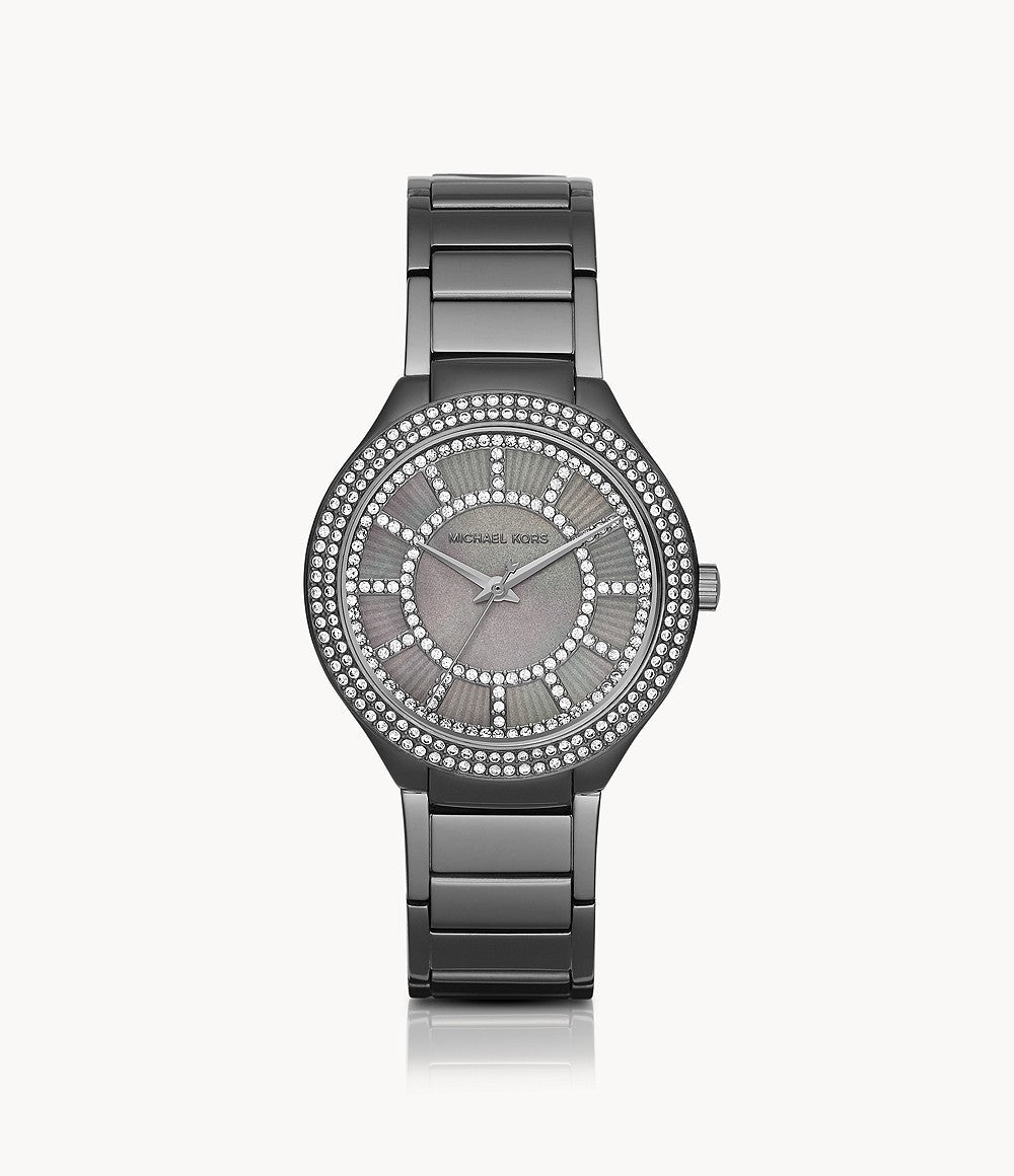 Michael Kors Kerry Gunmetal Dial Steel Strap Watch for Women - MK3410