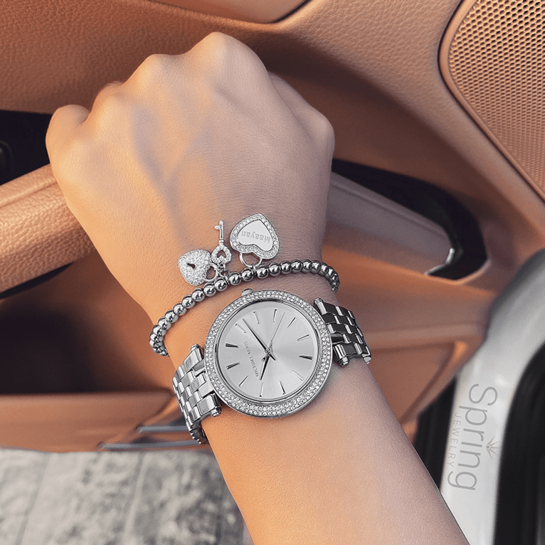 Michael Kors Darci Crystals Silver Dial Silver Steel Strap Watch for Women - MK3429