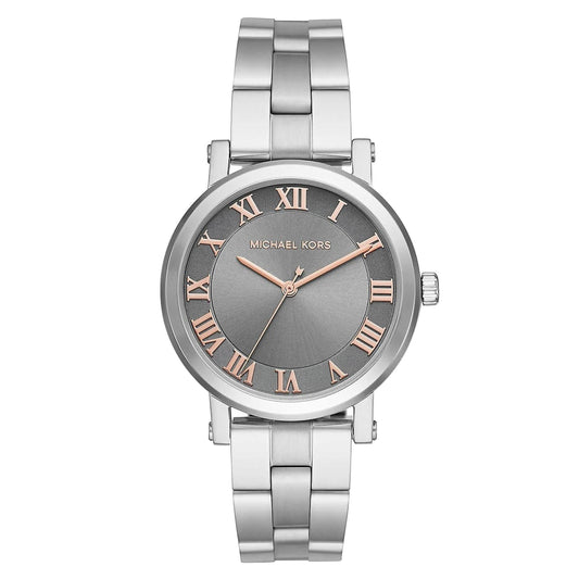 Michael Kors Norie Grey Dial Silver Stainless Steel Strap Watch for Women - MK3559