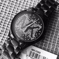 Michael Kors Slim Runway Black Dial Black Steel Strap Watch for Women - MK3589