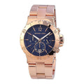 Michael Kors Bel Aire Blue Dial Rose Gold Steel Strap Watch for Women - MK5410