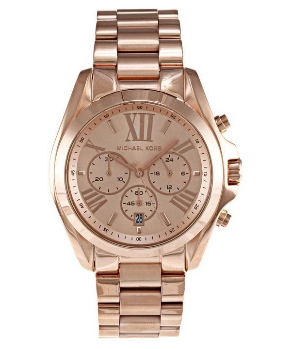 Michael Kors Bradshaw Rose Gold Dial Rose Gold Steel Strap Watch for Women - MK5503