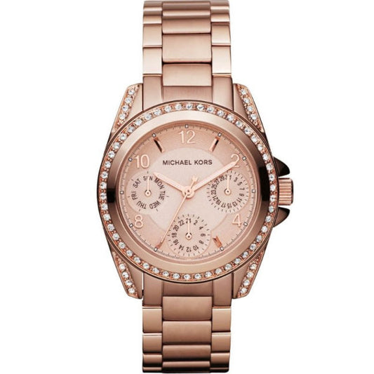 Michael Kors Blair Rose Gold Dial Rose Gold Steel Strap Watch for Women - MK5613