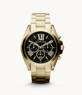 Michael Kors Bradshaw Black Dial Gold Steel Strap Watch for Women - MK5739