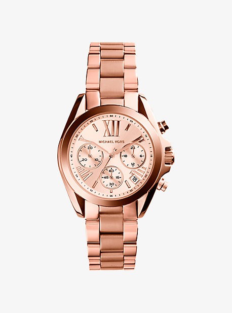 Michael Kors Bradshaw Chronograph Gold Dial Gold Steel Strap Watch for Women - MK5799