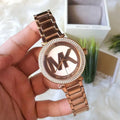 Michael Kors Parker Rose Gold Dial Rose Gold Steel Strap Watch for Women - MK5865