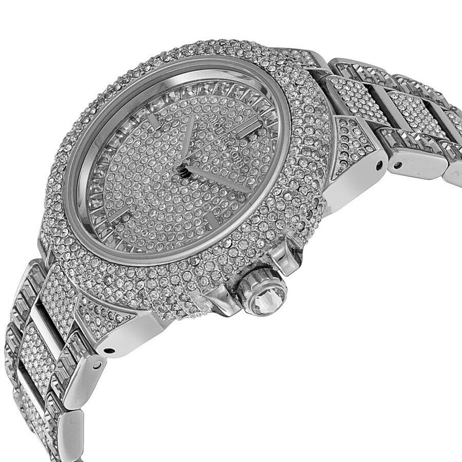 Michael Kors Camille Crystal Pave Dial Silver Steel Strap Watch for Women - MK5869