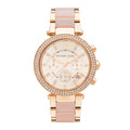 Michael Kors Parker Pink Dial Two Tone Steel Strap Watch for Women - MK5896