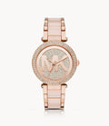 Michael Kors Parker Pink Dial Pink Steel Strap Watch for Women - MK6176