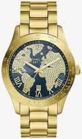 Michael Kors Layton Pave Blue Dial Gold Steel Strap Watch for Women - MK6243