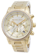 Michael Kors Ritz Gold Dial Gold Steel Strap Watch for Women - MK6356