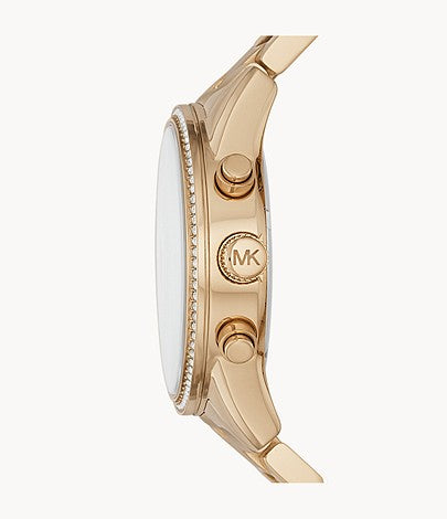 Michael Kors Ritz Gold Dial Gold Steel Strap Watch for Women - MK6356