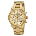 Michael Kors Ritz Gold Dial Gold Steel Strap Watch for Women - MK6356