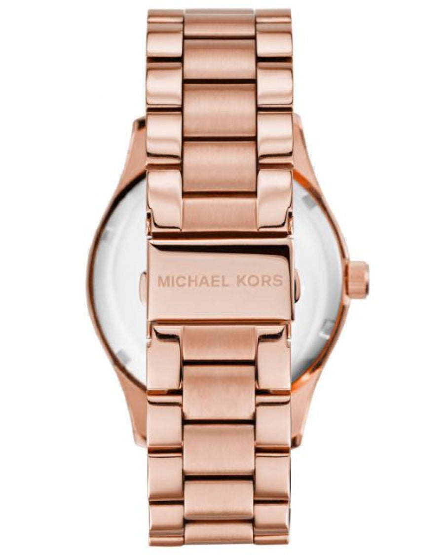 Michael Kors Layton Rose Gold Dial Rose Gold Steel Strap Watch for Women - MK6395