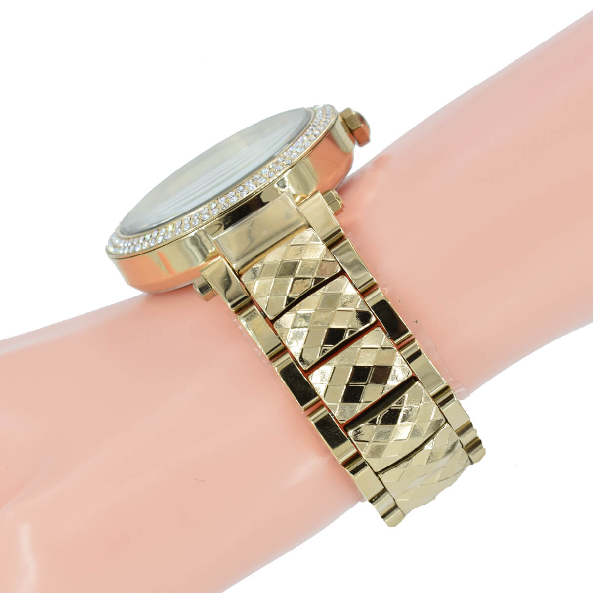 Michael Kors Parker Gold Mother of Pearl Dial Gold Steel Strap Watch for Women - MK6425