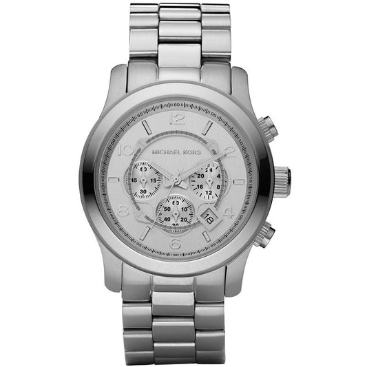 Michael Kors Runway Silver Dial Silver Stainless Steel Strap Watch for Men- MK8086