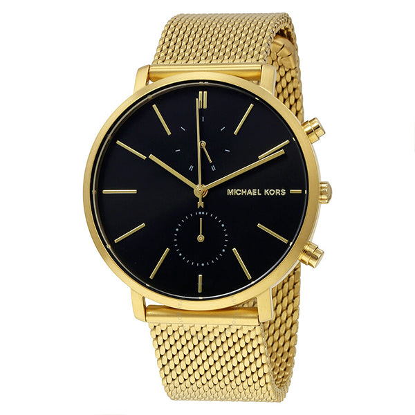 Michael Kors Jaryn Black Dial Gold Steel Strap Watch for Men - MK8503