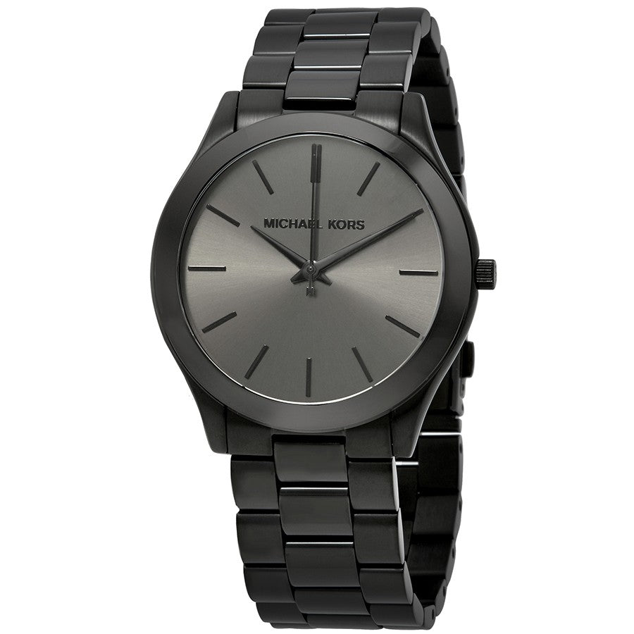 Michael Kors Slim Runway Black Dial Black Steel Strap Watch for Men - MK8507