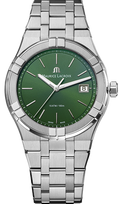 Maurice Lacroix Aikon Date Quartz Green Dial Silver Steel Strap Watch for Men - AI1108-SS002-630-1