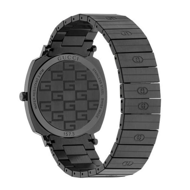 Gucci Grip Quartz Grey Dial Grey Steel Strap Watch For Men - YA157429