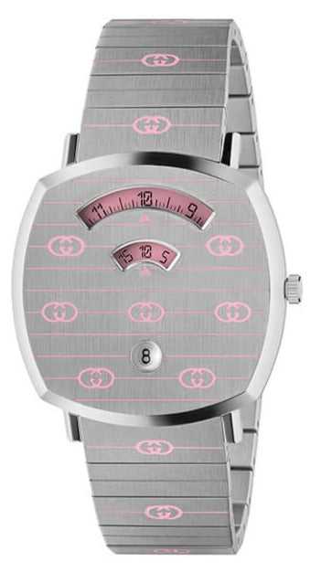 Gucci Grip Quartz Silver Dial Silver Steel Strap Watch For Women - YA157438