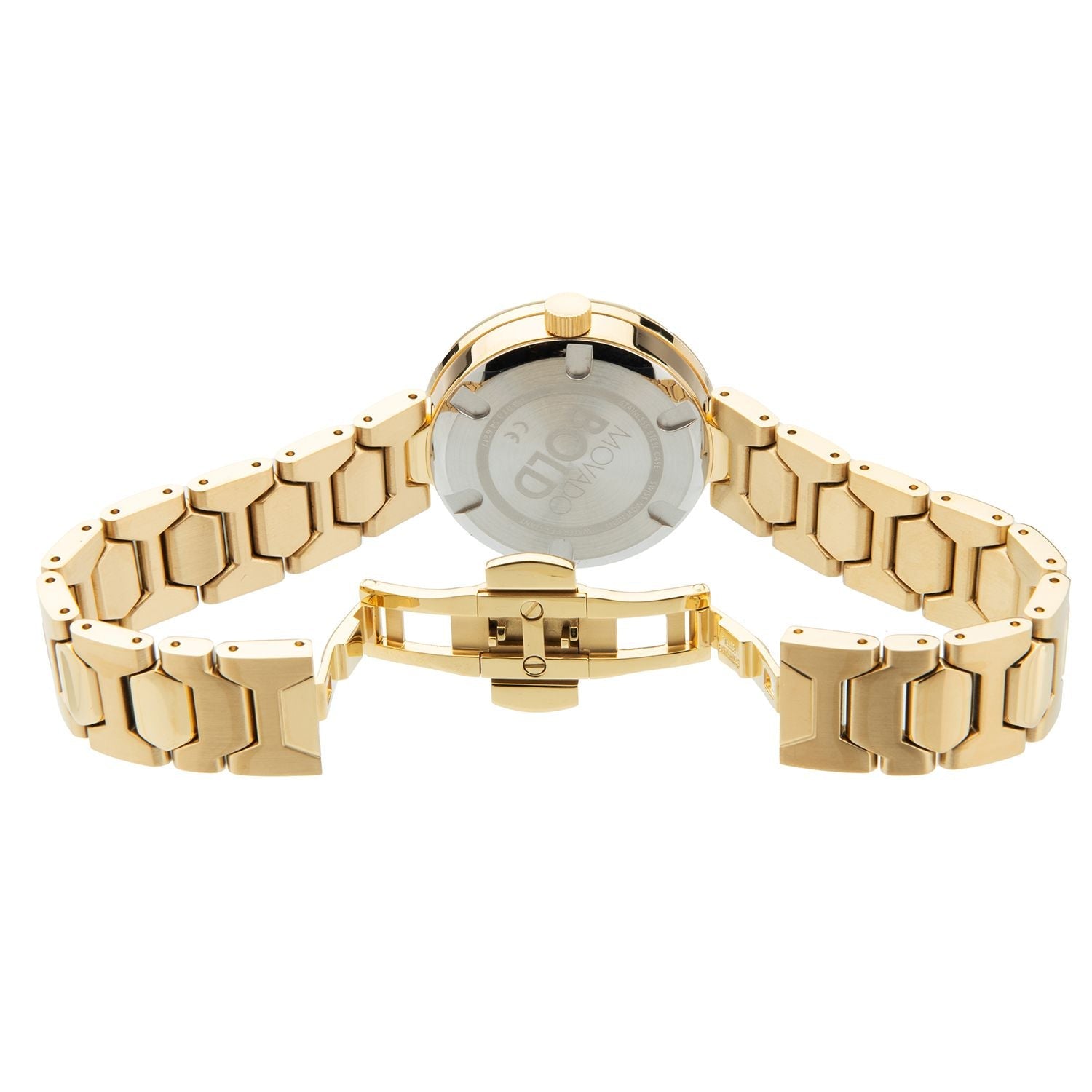 Movado Bold Gold Dial Gold Steel Strap Watch For Women - 3600382