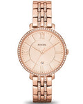 Fossil Jacqueline Rose Gold Dial Rose Gold Steel Strap Watch for Women - ES3546