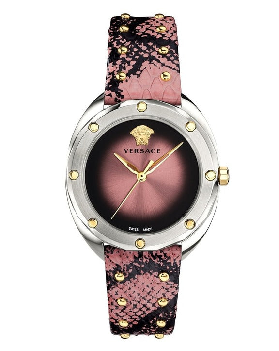 Versace Shadov Pink Dial Pink Leather Strap Watch for Women - VEBM00818