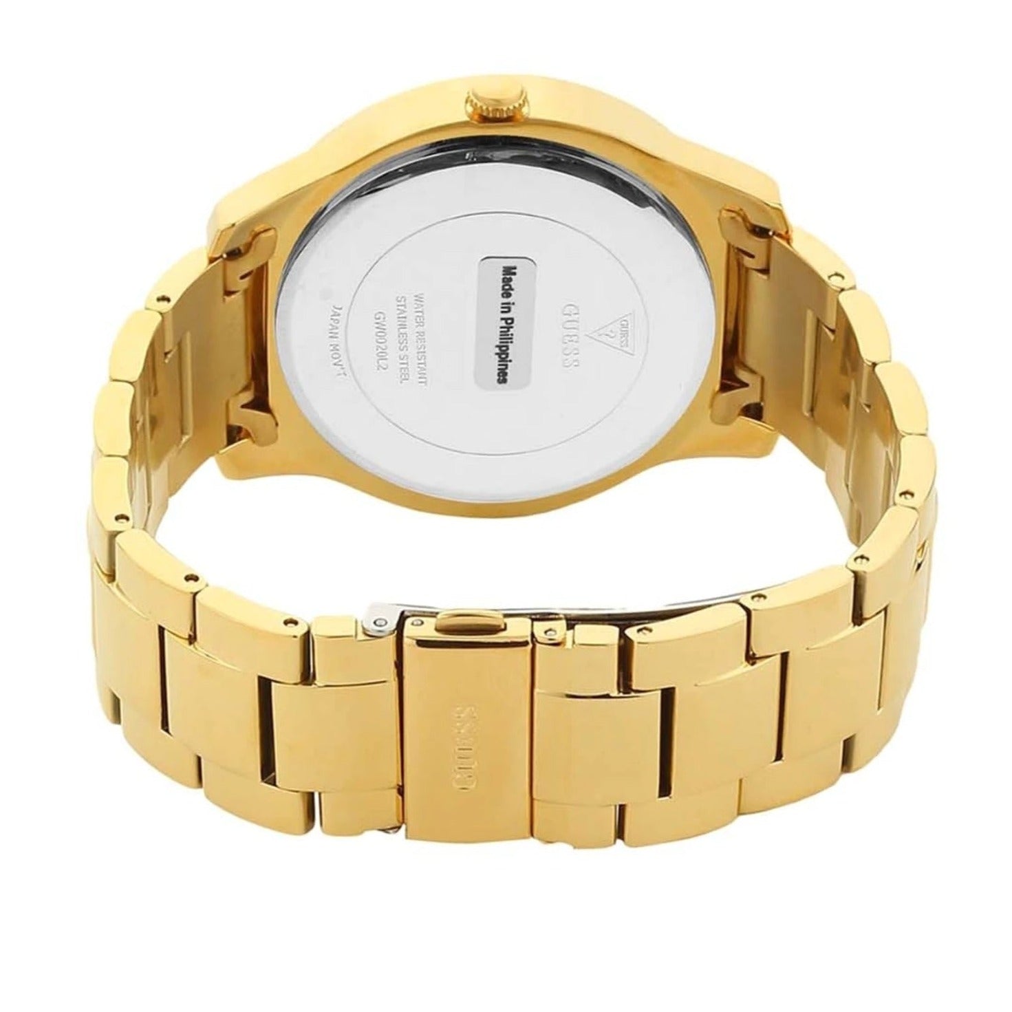 Guess Crush Gold Dial Gold Steel Strap Watch For Women - GW0020L2