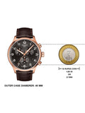 Tissot Chrono XL 45mm Black Dial Brown Leather Strap Watch For Men - T116.617.36.057.01