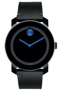 Movado Bold TR90 Black Dial Black Leather Strap Watch For Men - 3600307