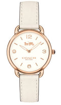 Coach Delancey White Dial White Leather Strap Watch for Women - 14502790