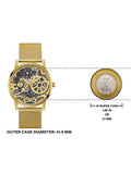 Guess Gadget Gold Dial Gold Mesh Bracelet Watch for Men - GW0538G2