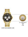 Guess Odyssey Multifunction Black Dial Gold Steel Strap Watch For Men - W1107G4