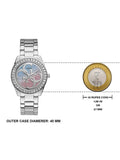 Guess G Twist Diamonds Silver Dial Silver Steel Strap Watch For Women - W1201L1