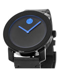 Movado Bold TR90 Black Dial Black Leather Strap Watch For Men - 3600307