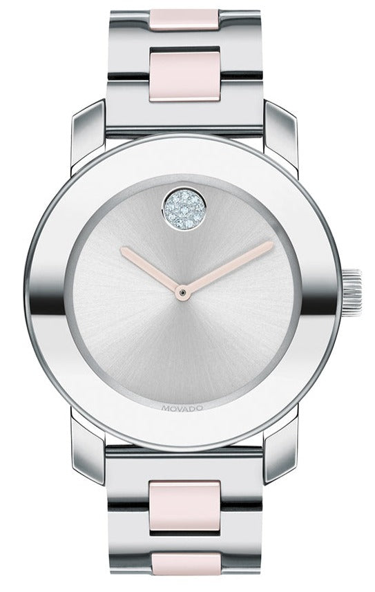 Movado Bold Silver Dial Two Tone Steel Strap Watch for Women - 3600702