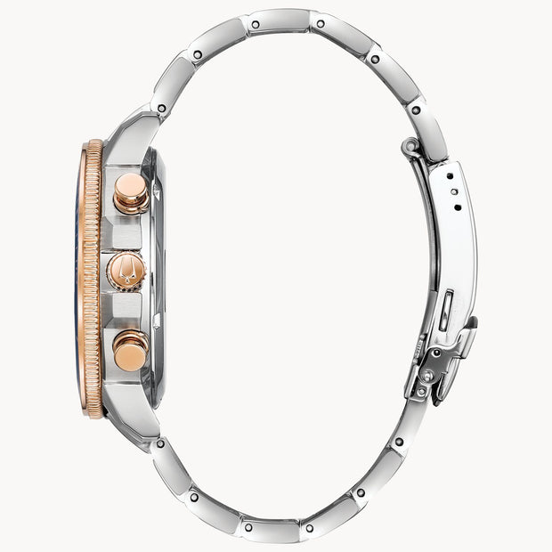 Fossil Perfect Boyfriend Mother of Pearl White Dial Two Tone Steel Strap Watch for Women - ES4135