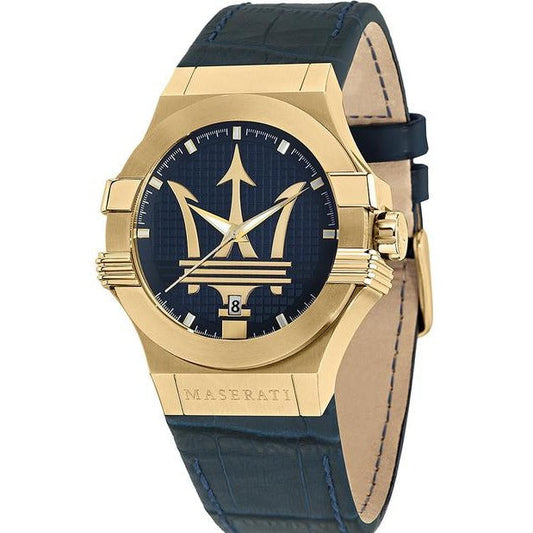 Maserati Potenza Blue Dial Blue Leather Strap Watch For Men - R8851108035