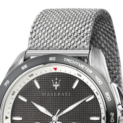 Maserati Traguardo Chronograph 45mm Black Dial Mesh Bracelet Watch For Men - R8873612008