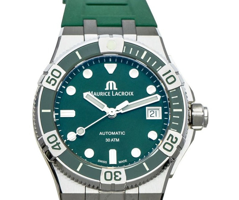 Maurice Lacroix Aikon Venturer Green Dial Green Rubber Strap Watch for Men - AI6057-SSL50-630-5