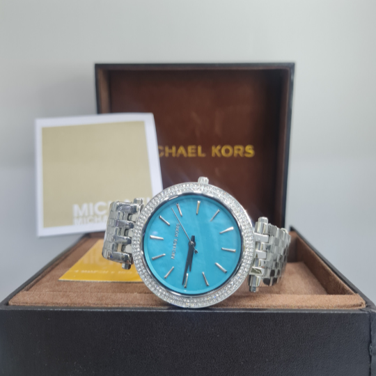 Michael Kors Darci Mother of Pearl Blue  Dial Silver Steel Strap Watch for Women - MK3515