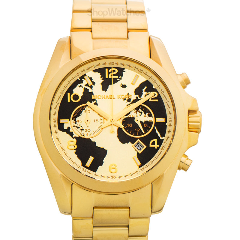 Michael Kors Bradshaw Stop Hunger Black Gold Dial Gold Steel Strap Watch for Women - MK6272