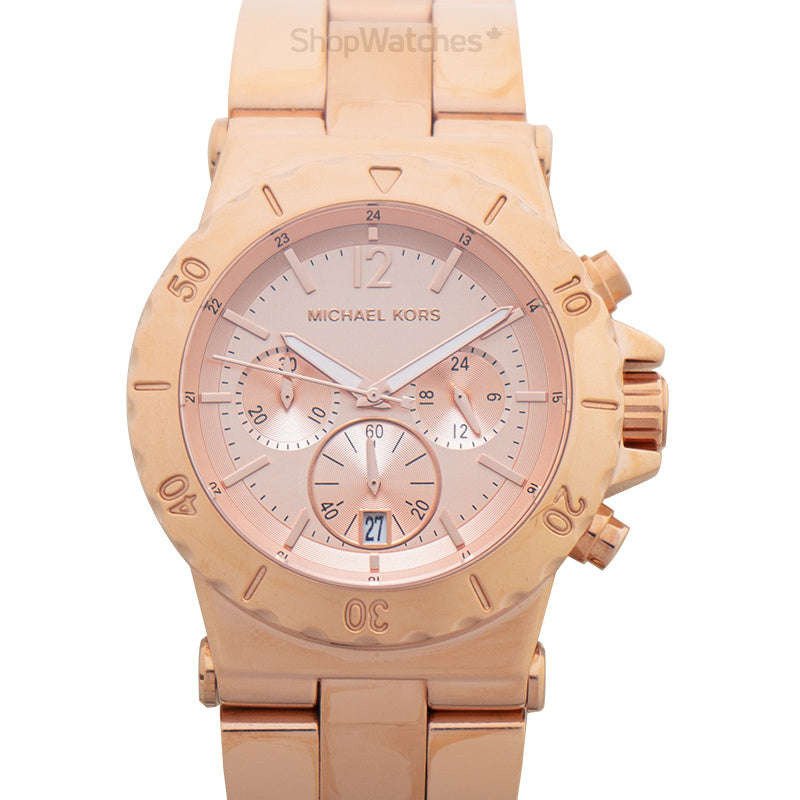 Michael Kors Dylan Rose Gold Dial Rose Gold Steel Strap Watch for Women - MK5314