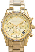 Michael Kors Ritz Gold Dial Gold Steel Strap Watch for Women - MK6356