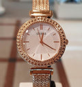 Guess Monroe Silver Dial Rose Gold Steel Strap Watch For Women - W1152L3