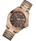 Guess BFF Multifunction Brown Dial Rose Gold Steel Strap Watch for Women - W0231L8