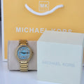 Michael Kors Kerry Mother of Pearl Dial Gold Steel Strap Watch for Women - MK3481