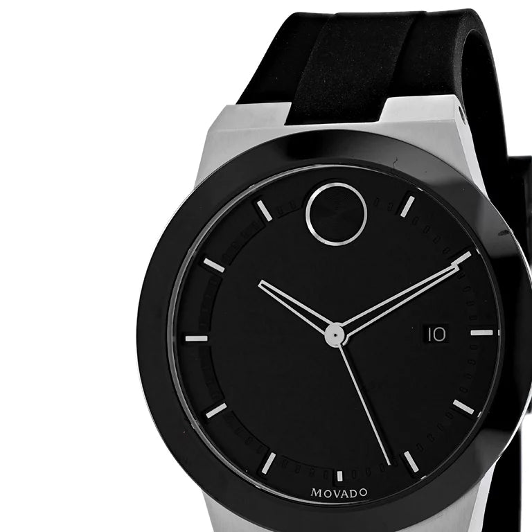 Movado Bold Fusion Black Dial Black Silicone Strap Watch for Men - 3600624