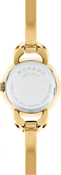 Movado Rondiro 22mm Black Dial Stainless Steel Yellow Gold Watch For Women - 0606888